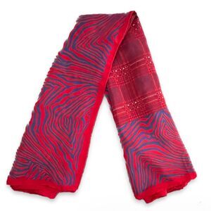 Gianni Versace Red and Blue Silk Scarf